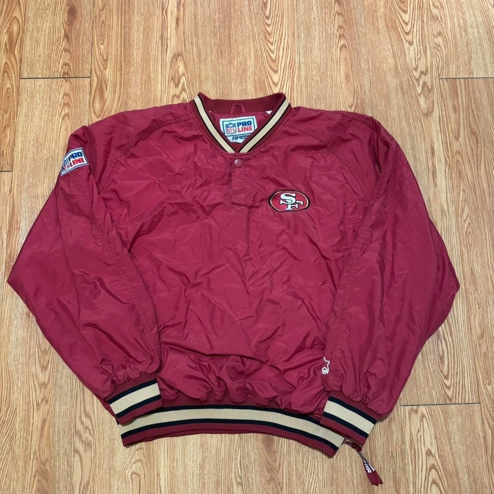 San Francisco 49ers Men's Pullover Starter NFL Pro Line Burgundy 90s Size XL